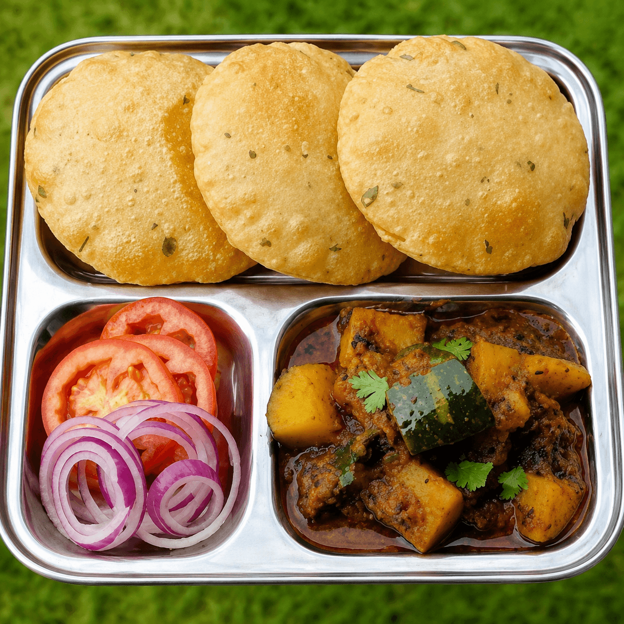 Karahi ki Puri aur Sabzi